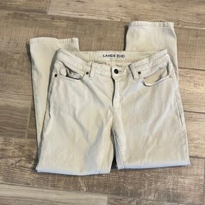 Land’s End Size 10 Petite Mid Rise True Straight Light Tan